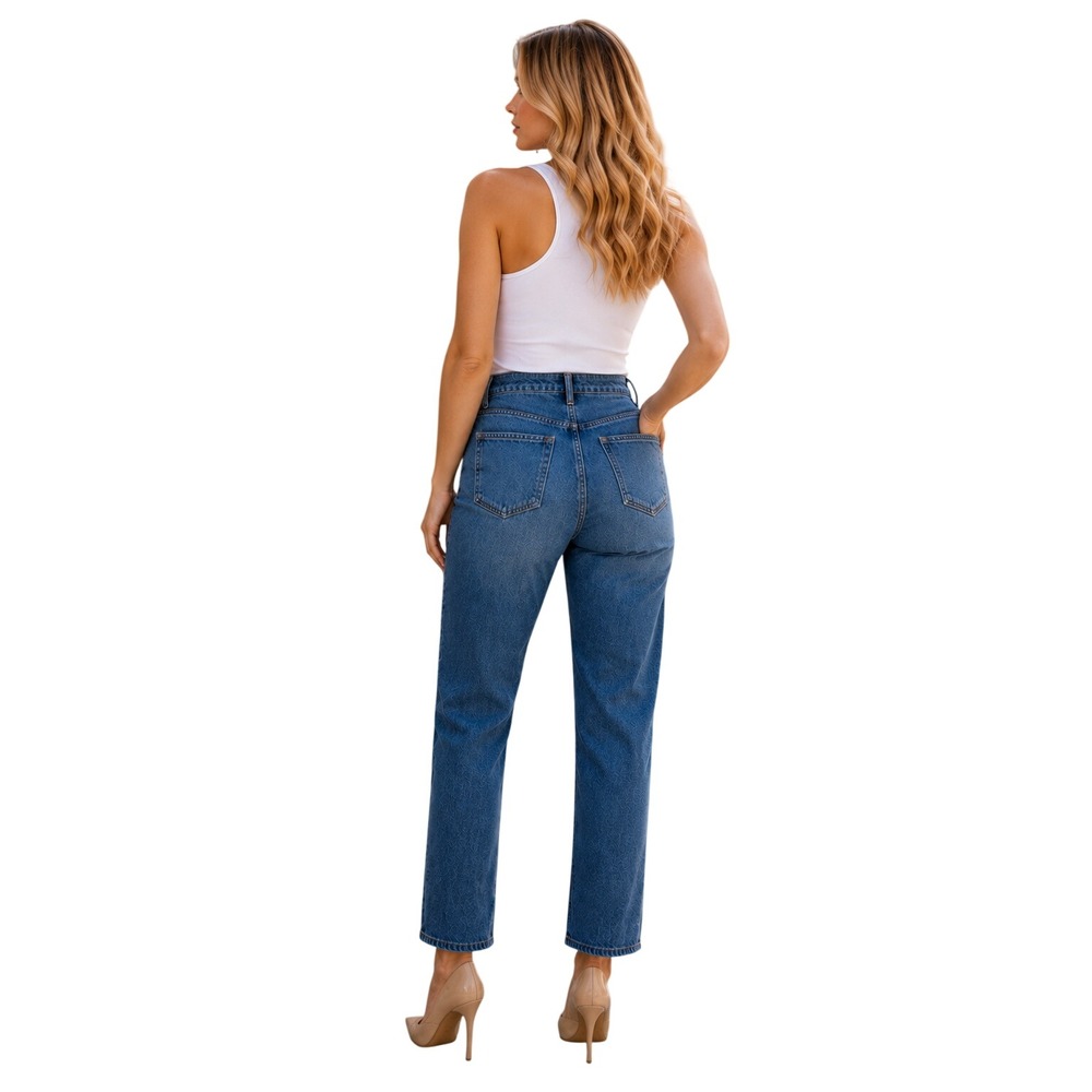Abercrombie & Fitch Curve Love Ankle Straight Ultra High Rise Jeans 28 6L - Picture 4 of 14